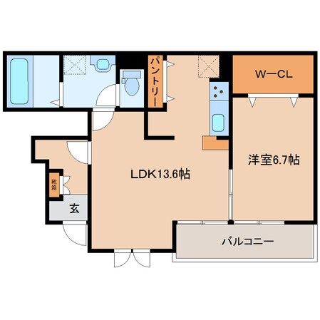 法隆寺駅 徒歩13分 1階の物件間取画像